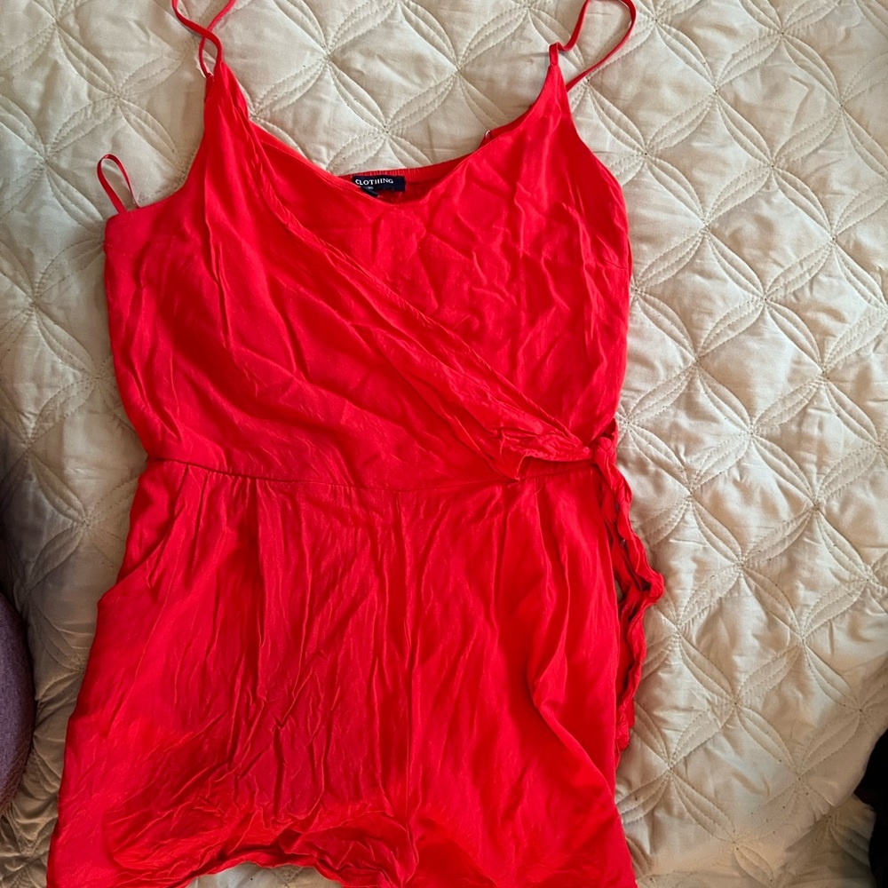 Red casual romper